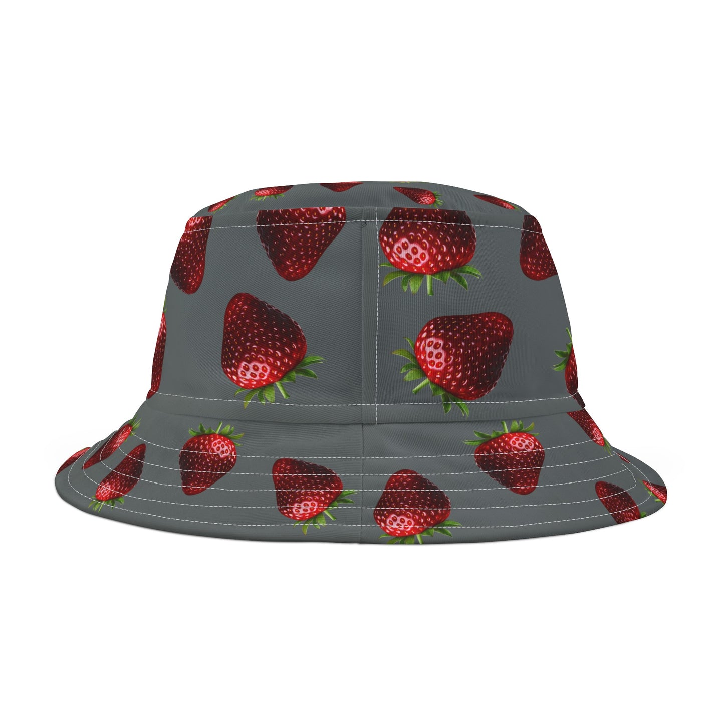 Gray Strawberry Bucket Hat