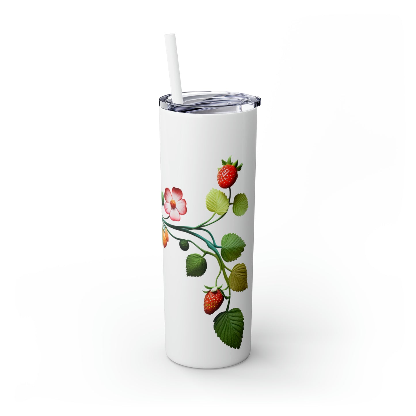 Multicolor Floral Skinny Tumbler with Straw, 20oz