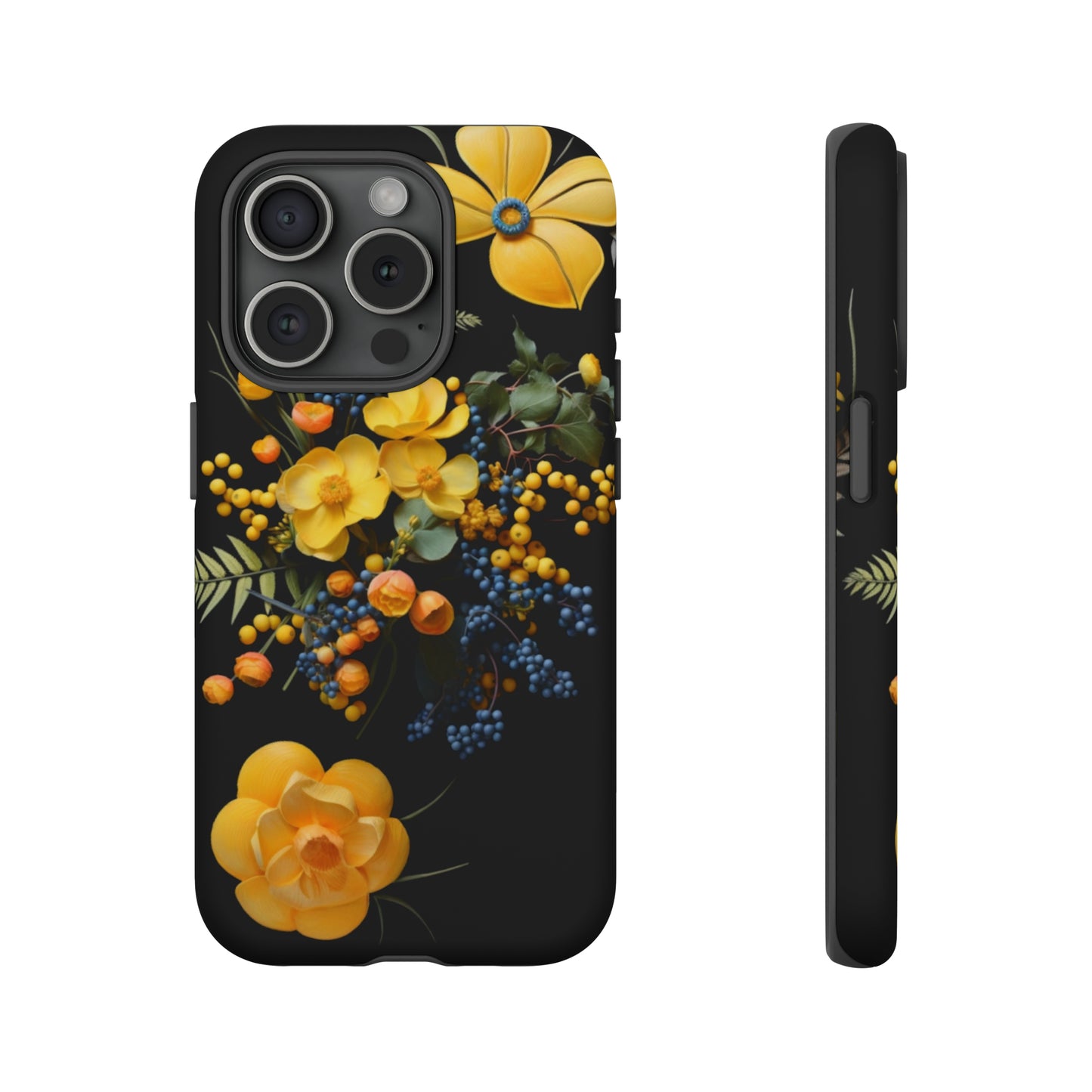 Yellow floral phone case