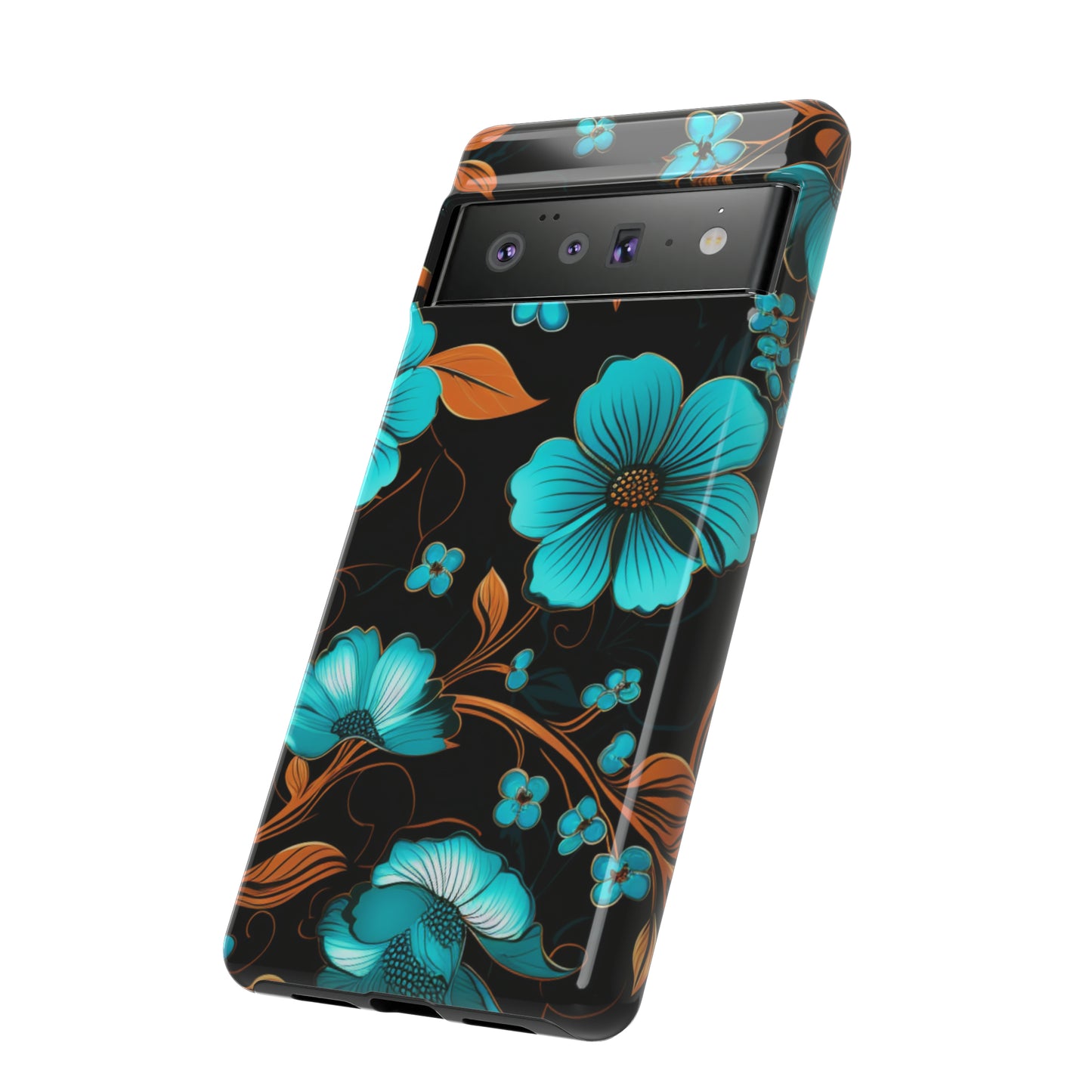 Turquoise Floral phone case