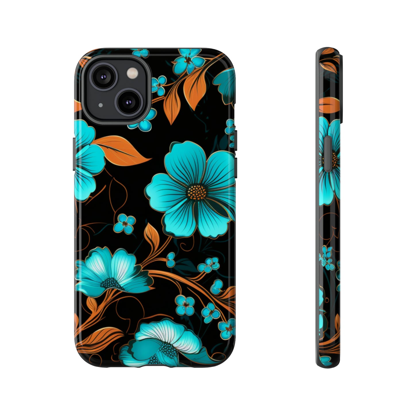 Turquoise Floral phone case