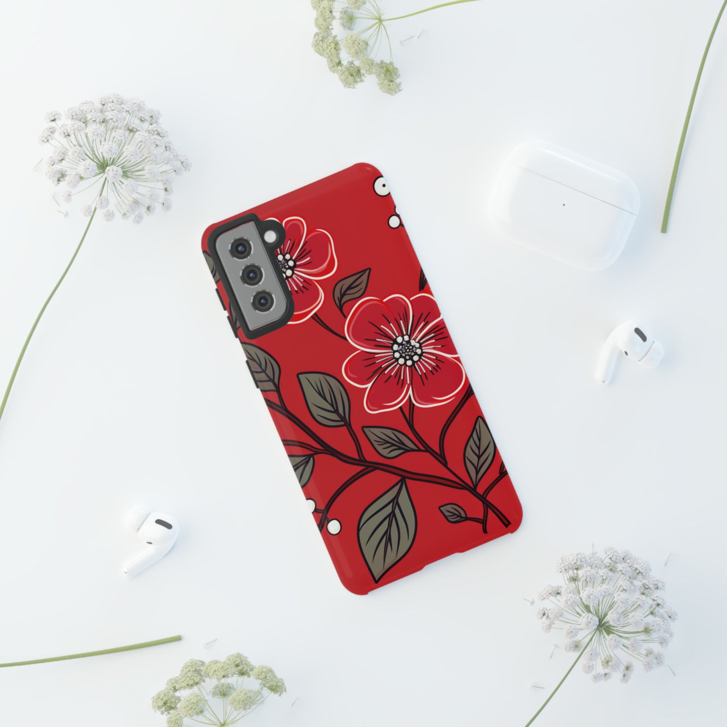 Red Floral phone case